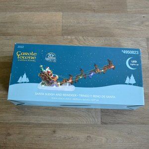 NIB New Carole Towne Collectables 2022 Santa Sleigh and Reindeer Christmas